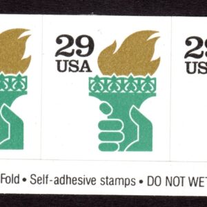 Scott #2531Ab Liberty Torch 3 Booklet Stamps - MNH w/Peel Here