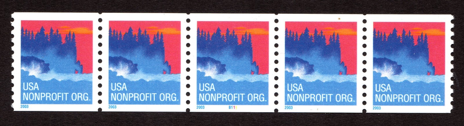 Scott #3775 (2003) Sea Coast (PNC5) Plate # Coil of 5 Stamps - Sealed P#B11