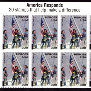 Scott #B2 America Responds Title Plate Block of 10 Stamps - MNH