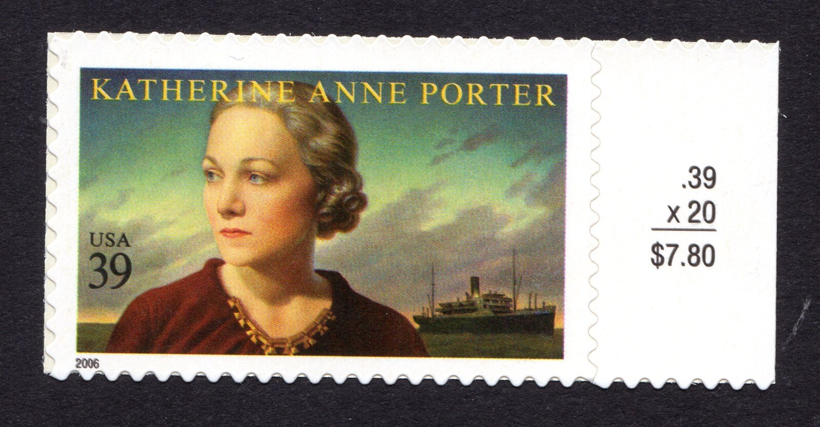 Scott #4030 Katherine Anne Porter Single Stamp - MNH w/Price Selvage
