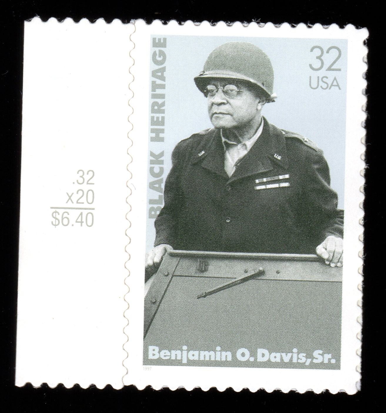 Scott #3121 General Benjamin O. Davis Single Stamp - MNH w/Price Selvage