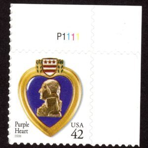 Scott #4264 Purple Heart Veterans Plate # Single Stamp - MNH