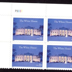 Scott #3445 White House in Winter Plate Block of 4 Stamps - MNH