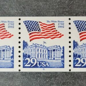 Scott #2609 Flag Over White House Plate Number Strip of 5 Stamps (PNC5) MNH P#6