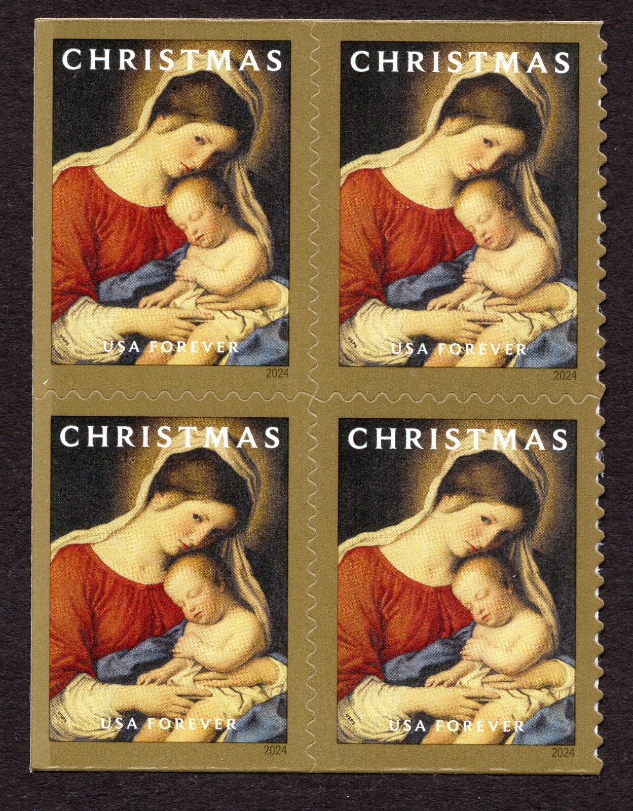 Scott #5940 Madonna and Child (Sassoferrato) Booklet Block of 4 Stamps - MNH