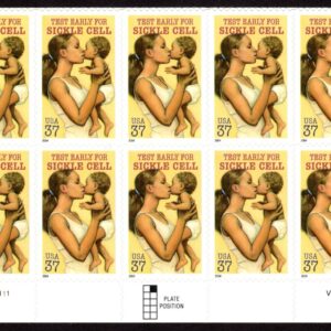 Scott #3877 Sickle Cell Anemia Plate Block (Half Sheet) of 10 Stamps - MNH