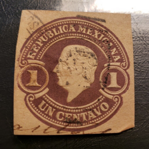 Stamp Latin America Mexico Medallion 1c Hidalgo's Head