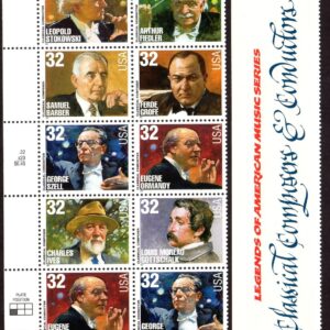 Scott #3165a Classical Composers & Conductors Title Plate Block of 10 Stamps MNH