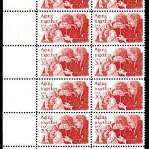 Scott #2011 Aging Together Plate Block of 20 Stamps - MNH P#3 UL