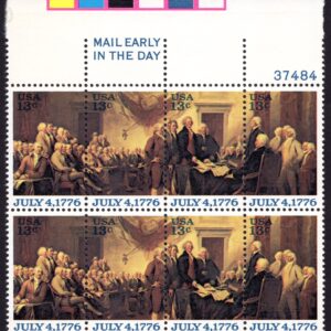 Scott #1694a Declaration of Independance Block of 8 Stamps - MNH