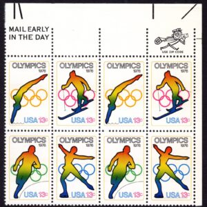 Scott #1698a (1695-98) Winter Olympics 1976 Zip Block of 8 Stamps - MNH UR