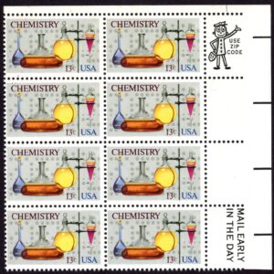 Scott #1685 Chemistry Zip Mail Early Block of 8 Stamps - MNH