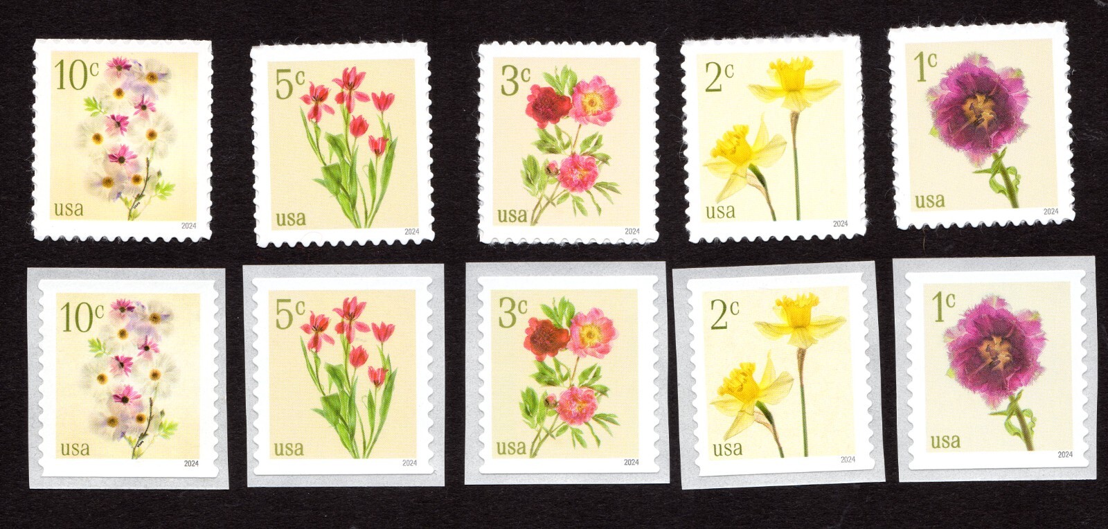 Scott #5901a-5906a Flowers Tulips Peonies Daffodils Single Stamp - MNH
