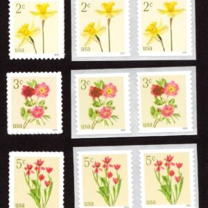 Scott #5901a-5906a Flowers Tulips Peonies Daffodils Single & Pair Stamp - MNH