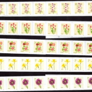 Scott #5906a Tulips Daffodils Poppies Strips of 20 Coil Stamps - MNH (100 Total)