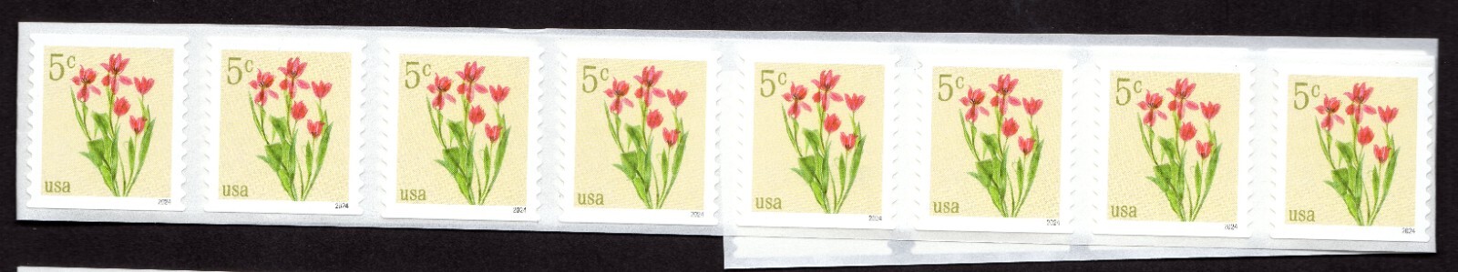 Scott #5905 Red Tulips Strips of 20 Coil Stamps - MNH