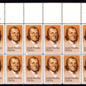 Scott #2038 Joseph Priestley (Chemistry) Plate Block of 20 Stamps - MNH UR PC#1