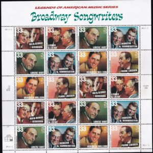 Scott #3350a Broadway Songwriters Sheet of 20 Stamps - MNH