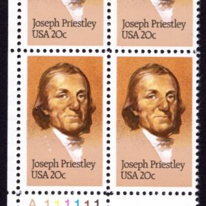 Scott #2038 Joseph Priestley (Chemistry) Plate Block of 4 Stamps - MNH LL