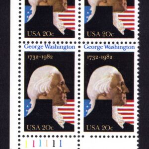 Scott #1952 George Washington 250th Birthday Plate Block of 4 Stamps - MNH LL