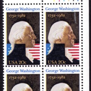 Scott #1952 George Washington 250th Birthday Plate Block of 4 Stamps - MNH UR