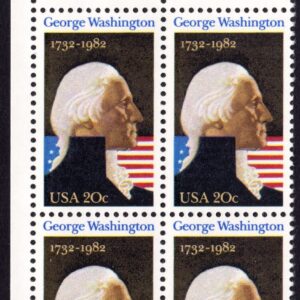 Scott #1952 George Washington 250th Birthday Plate Block of 4 Stamps - MNH UL