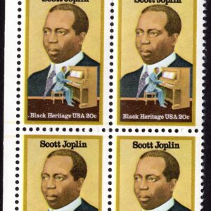 Scott #2044 20¢ Scott Joplin Black Heritage Plate Block of 4 Stamps - MNH Short