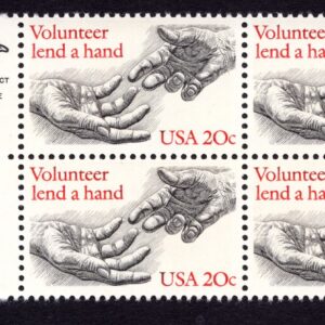 Scott #2039 Volunteer Lend a Helping Hand Zip Block of 4 Stamps - MNH