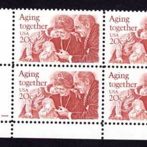 Scott #2011 Aging Together Plate Block of 4 Stamps - MNH P#1 LL