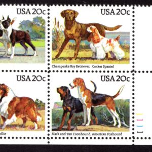 Scott #2101a (2098-2101) Dogs (Retrievers) Plate Block of 4 Stamps - MNH LR
