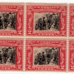 Scott #651 2c George Rogers Clark Corner Block of 6 Stamps - MNH #2