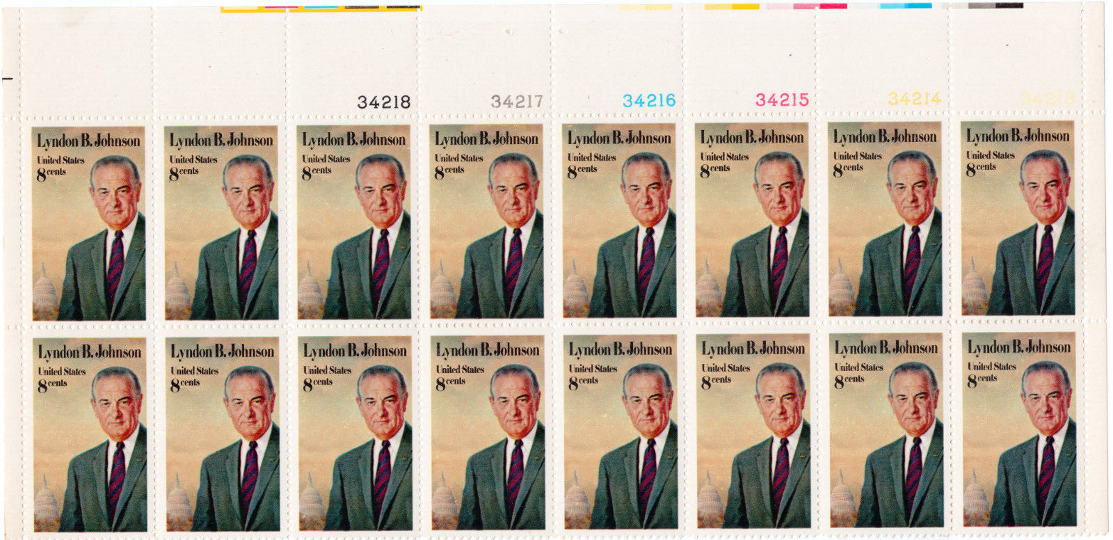 Scott #1503 Lyndon B. Johnson (LBJ) Plate Block Of 16 Stamps - MNH