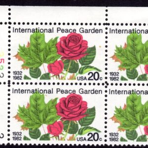 Scott #2014 Peace Garden Roses Plate Block of 4 Stamps - MNH P#2532-2 UL