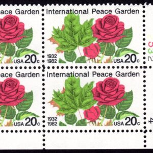 Scott #2014 Peace Garden Roses Plate Block of 4 Stamps - MNH P#2532-4 LR