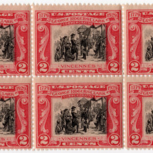 Scott #651 2c George Rogers Clark Block of 6 Stamps - MNH #6