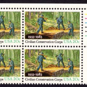 Scott #2037 Civilian Conservation Corps Plate Block of 4 Stamps - MNH UR