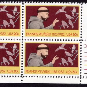 Scott #2023 St. Francis of Assisi Plate Block of 4 Stamps - MNH LR