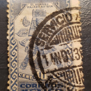 Stamp Latin America Mexico 1947 Airmail 40c Aztec Birdman AP20 C174 blue gray