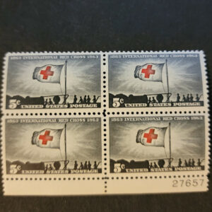 Scott #1239 International Red Cross Plate Block of 4 Stamps - MNH