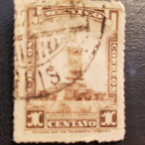 Stamp Latin America Mexico 1925 Morelos Monument 1c PT1 sc# RA3 brown used