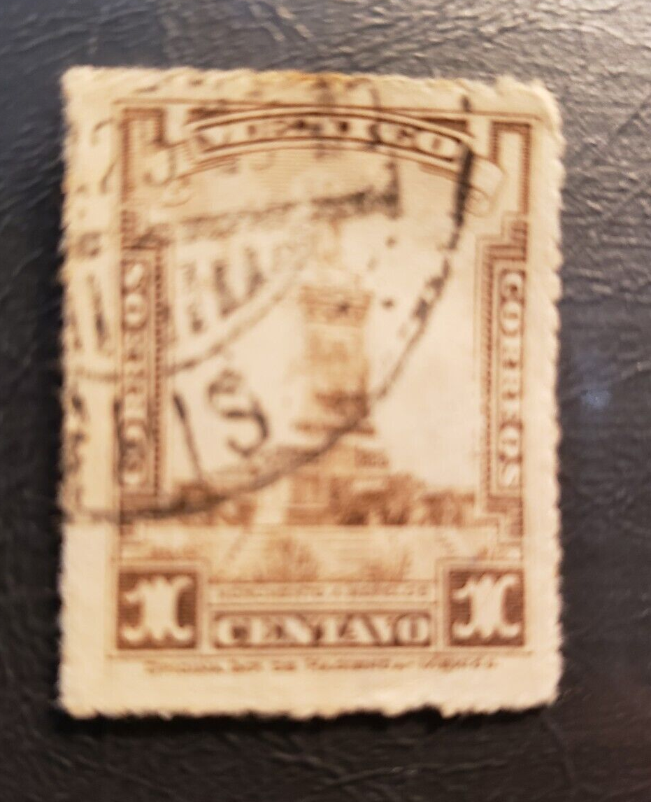 Stamp Latin America Mexico 1925 Morelos Monument 1c PT1 sc# RA3 brown used