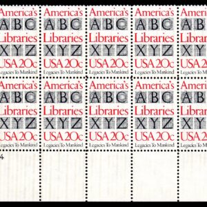 Scott #2015 America's Libraries Plate Block of 10 Stamps - MNH P#4 LL
