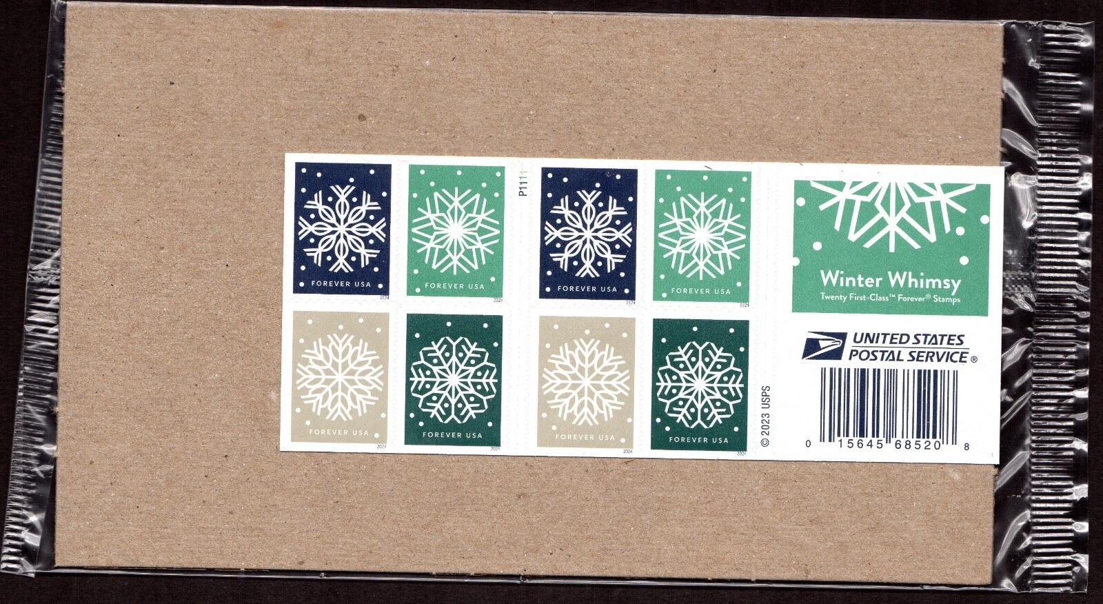 Scott #5951b (5948-51) Winter Whimsey Snowflakes Booklet of 20 Stamps - SEALED