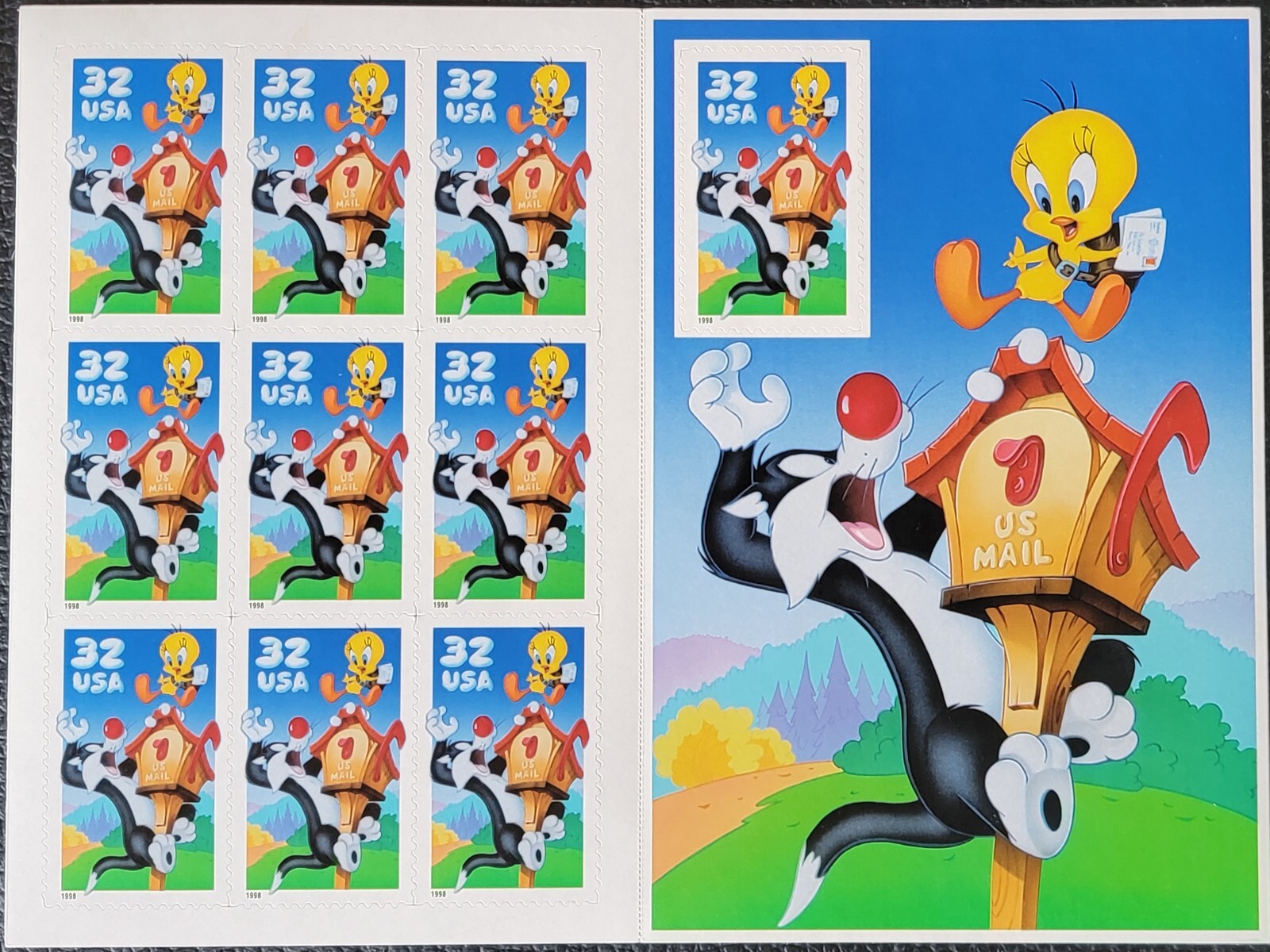 Scott #3204 Sylvester & Tweety Sheet of 10 Stamps - MNH