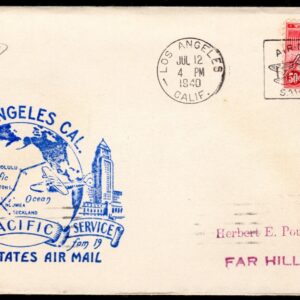 Scott #c22 unaddressed Los Angelos CA to Auckland NZ July 1940 Cover