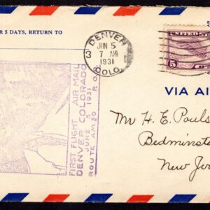 Scott #c12 First Flight Denver CO June 1931 Cover