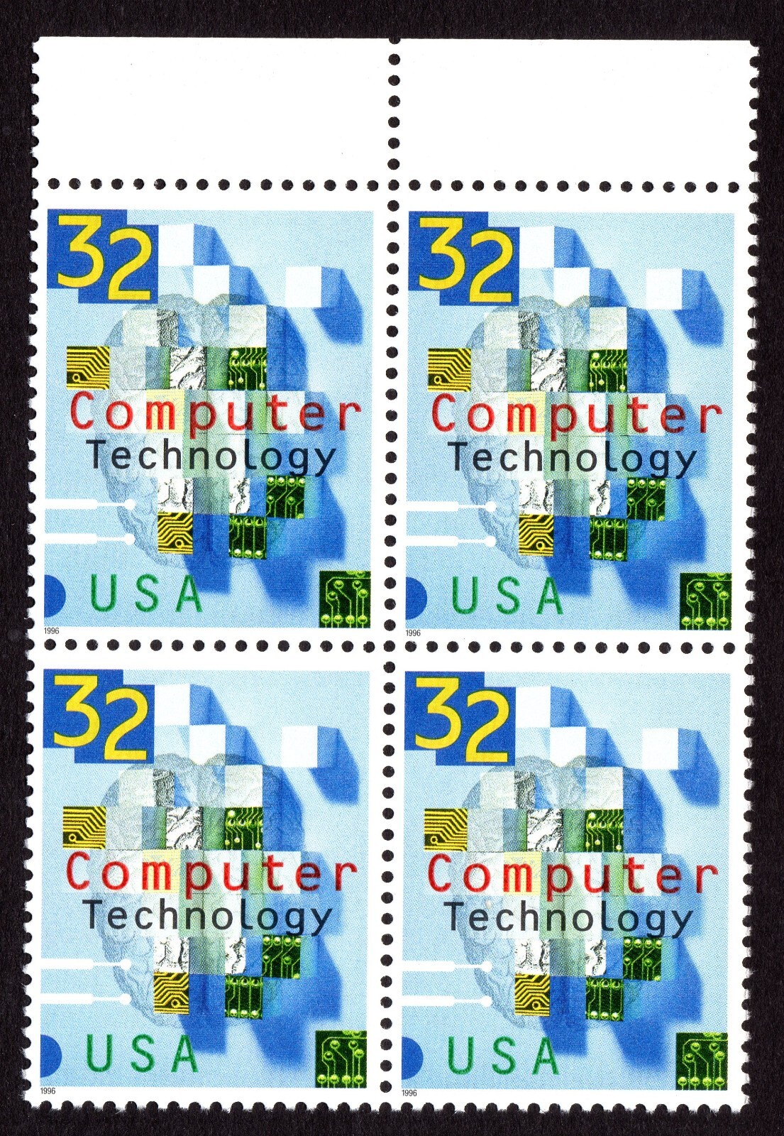 Scott #3106 Computer Technoloty Block of 4 Stamps - MNH w/Selvage