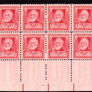 Scott #865 John Greenleaf Whittier Plate Block of 20 Stamps - MNH P#22506 LR