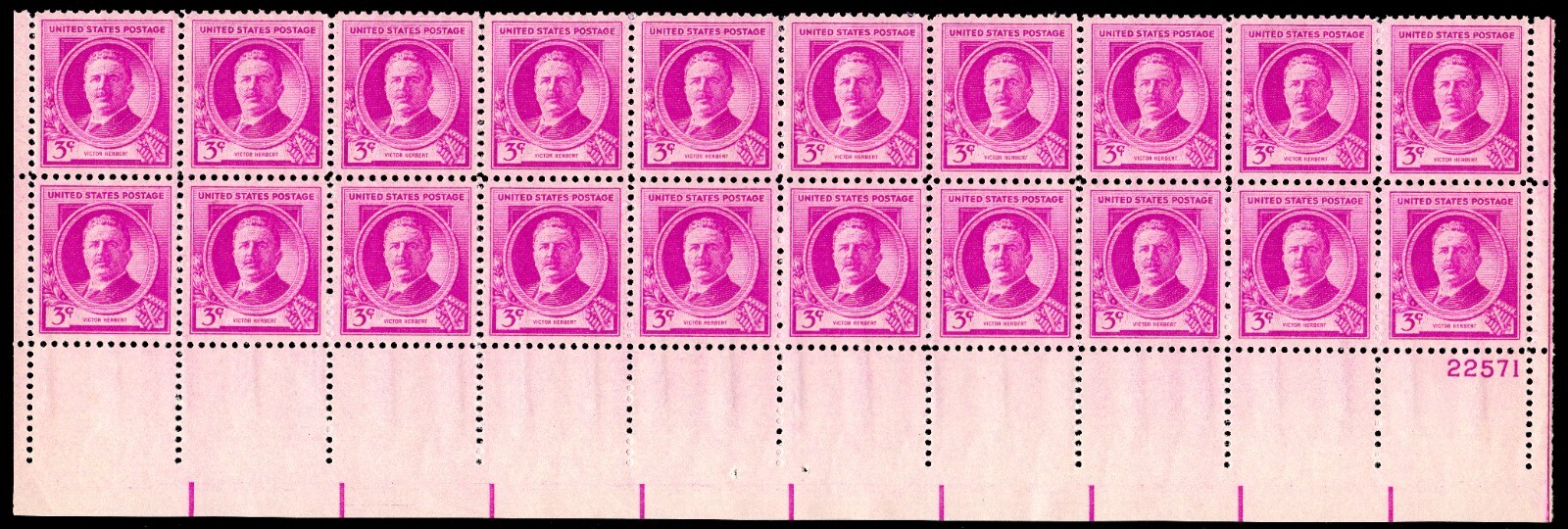 Scott #881 Victor Herbert Plate Block of 4 Stamps - MNH P#22571
