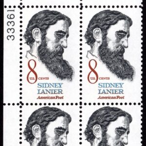 Scott #1446 Sydney Lanier Plate Block of 4 Stamps - MNH P#33361 UL